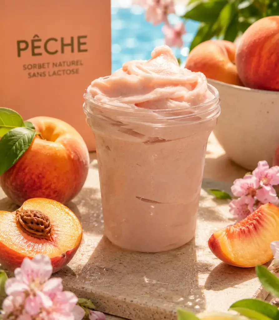 Sorbet : PÊCHE BLANCHE - 240 ML P 🍑.  